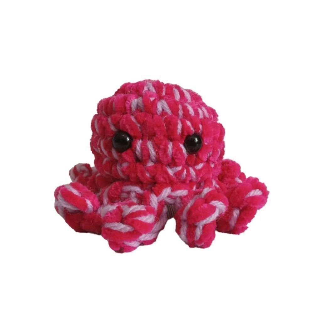 Handmade Crochet Pink and Purple Small Soft Plush Mini Amigurumi Stuffed Octopus